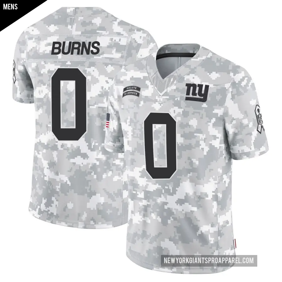 Men's New York Giants ＃0 Brian Burns Arctic Camo Limited 2024 Salute to Service Jersey