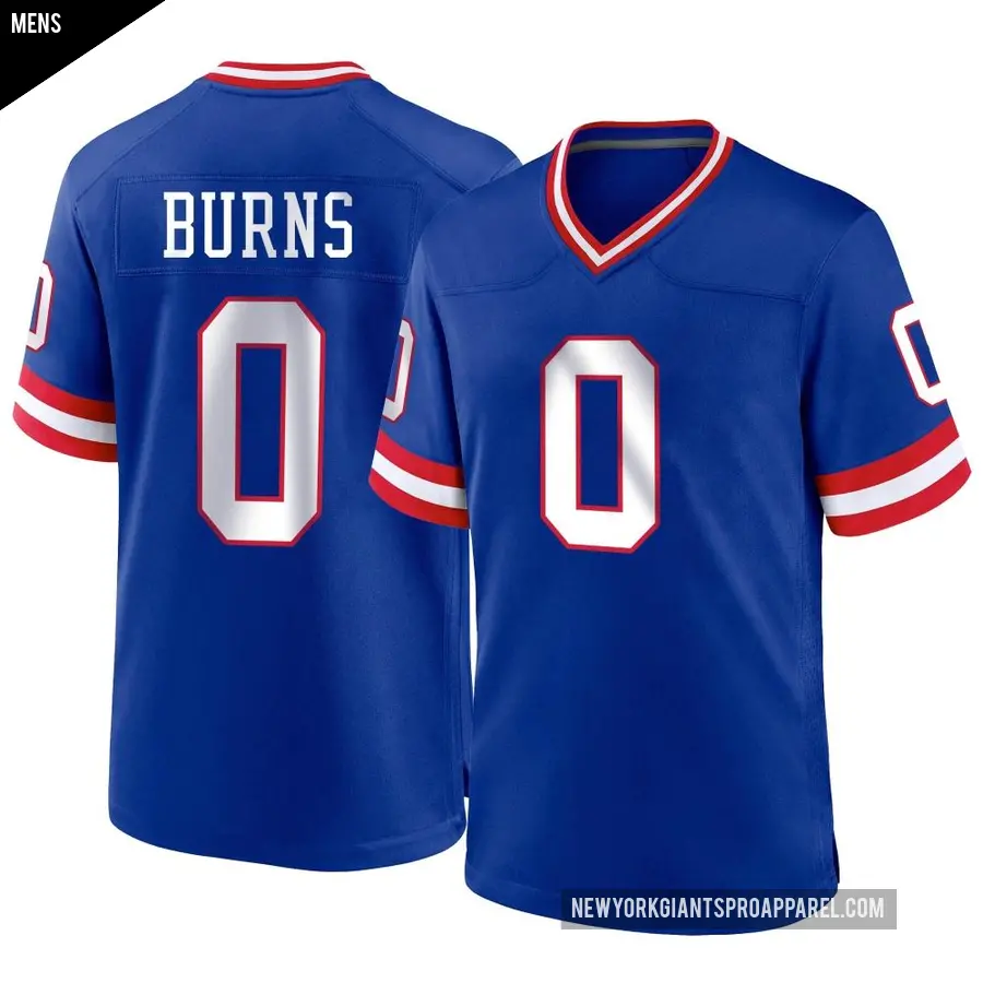 Men's New York Giants ＃0 Brian Burns Royal Game Classic Jersey
