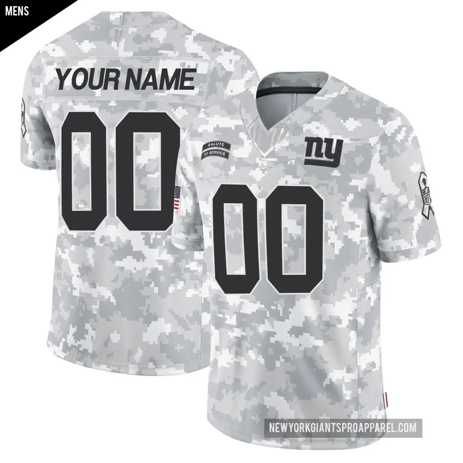 Men's New York Giants ＃00 Custom Arctic Camo Limited 2024 Salute to Service Jersey