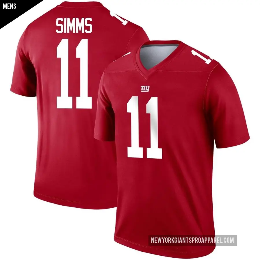 Men's New York Giants ＃11 Phil Simms Red Legend Inverted Jersey