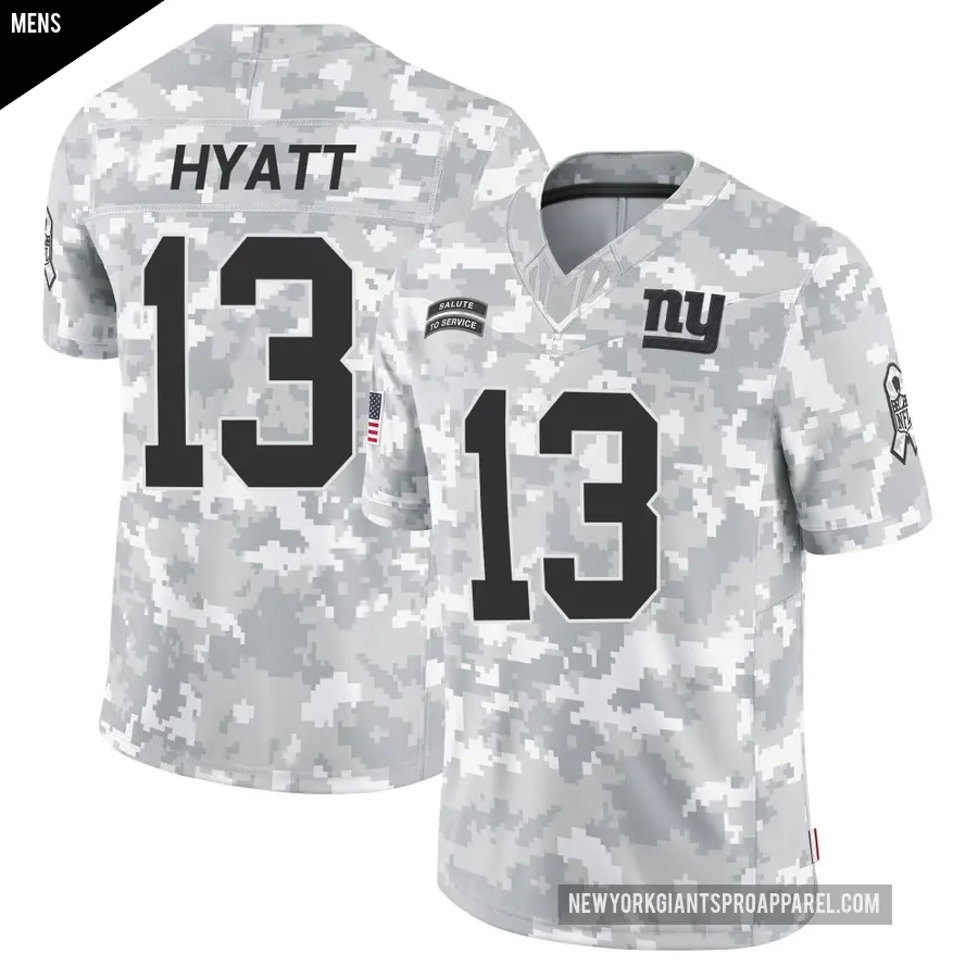 Men's New York Giants ＃13 Jalin Hyatt Arctic Camo Limited 2024 Salute to Service Jersey