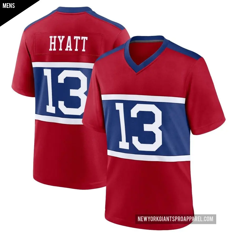 Men's New York Giants ＃13 Jalin Hyatt Red Game Century Alternate Jersey