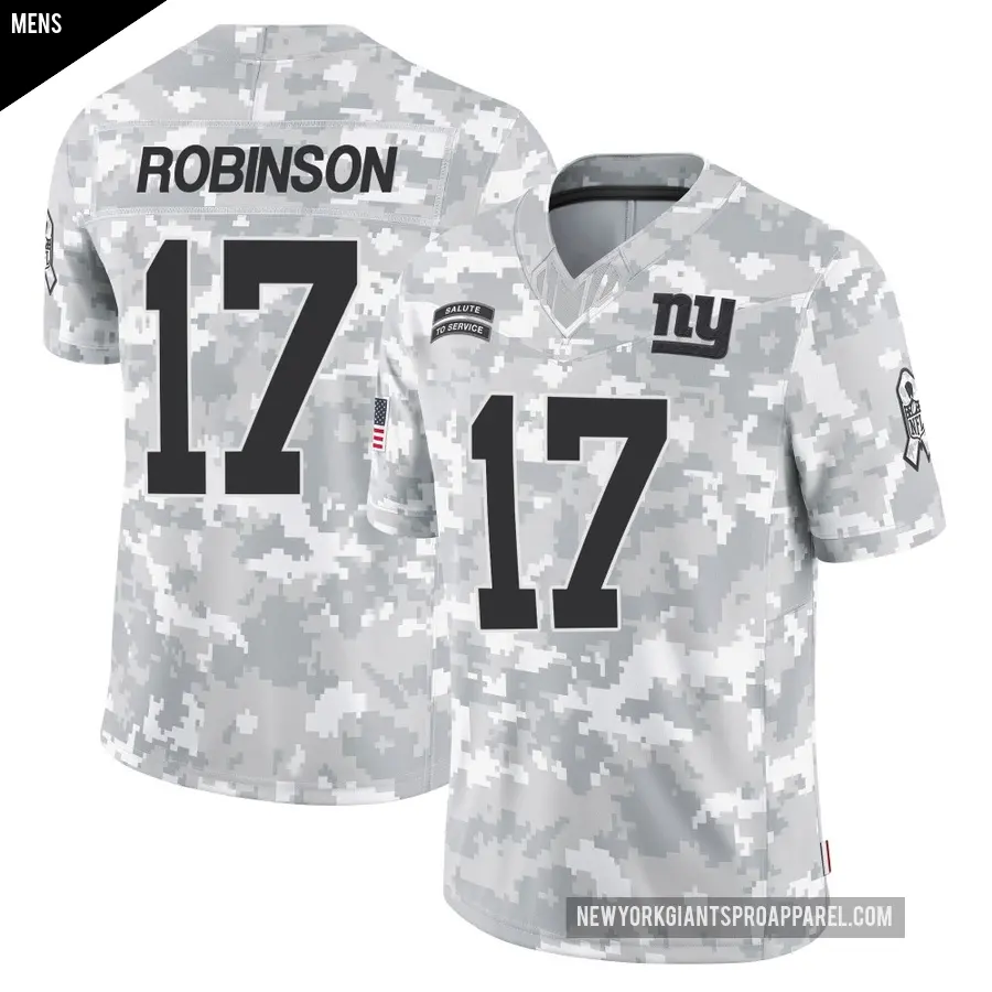 Men's New York Giants ＃17 Wan'Dale Robinson Arctic Camo Limited 2024 Salute to Service Jersey