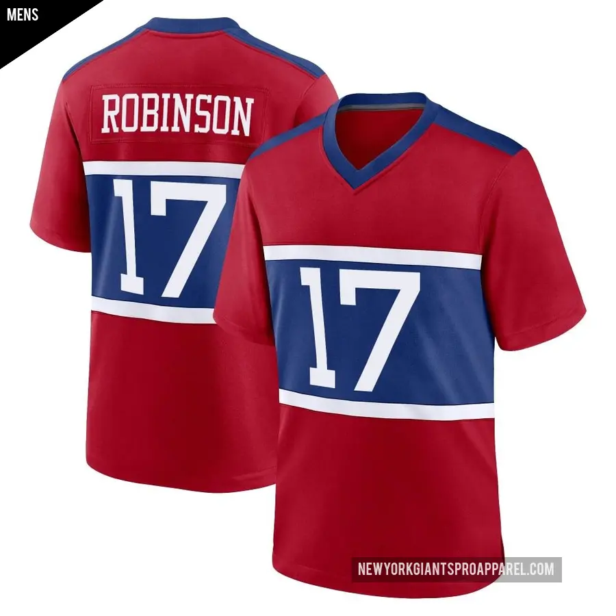 Men's New York Giants ＃17 Wan'Dale Robinson Red Game Century Alternate Jersey