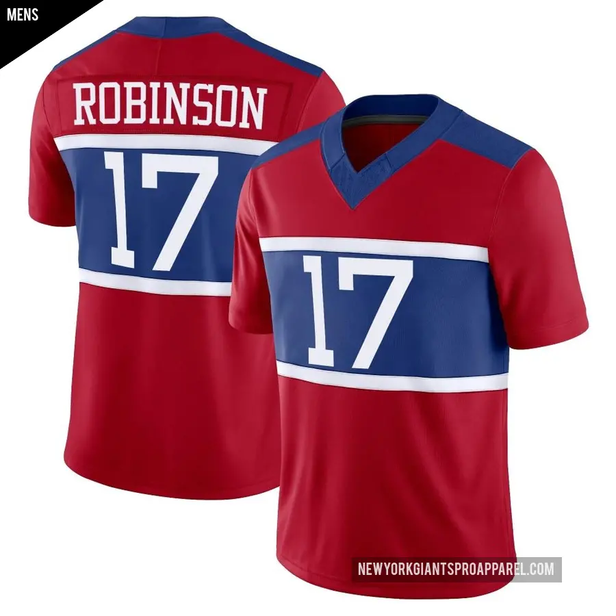 Men's New York Giants ＃17 Wan'Dale Robinson Red Limited Century Alternate Vapor F.U.S.E. Jersey