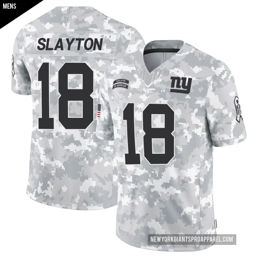 Men's New York Giants ＃18 Darius Slayton Arctic Camo Limited 2024 Salute to Service Jersey