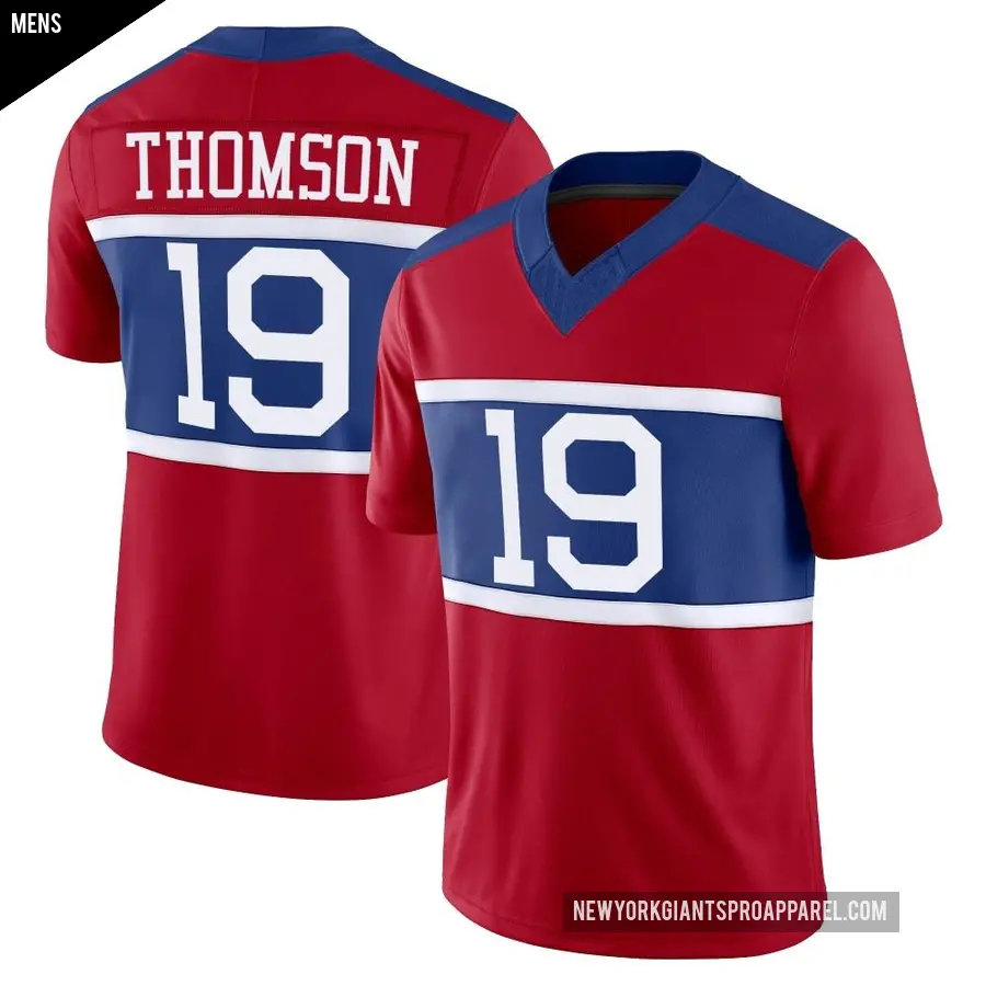 Men's New York Giants ＃19 Bobby Thomson Red Limited Century Alternate Vapor F.U.S.E. Jersey