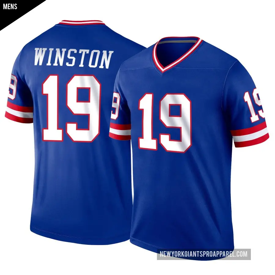 Men's New York Giants ＃19 Jameis Winston Royal Legend Classic Jersey
