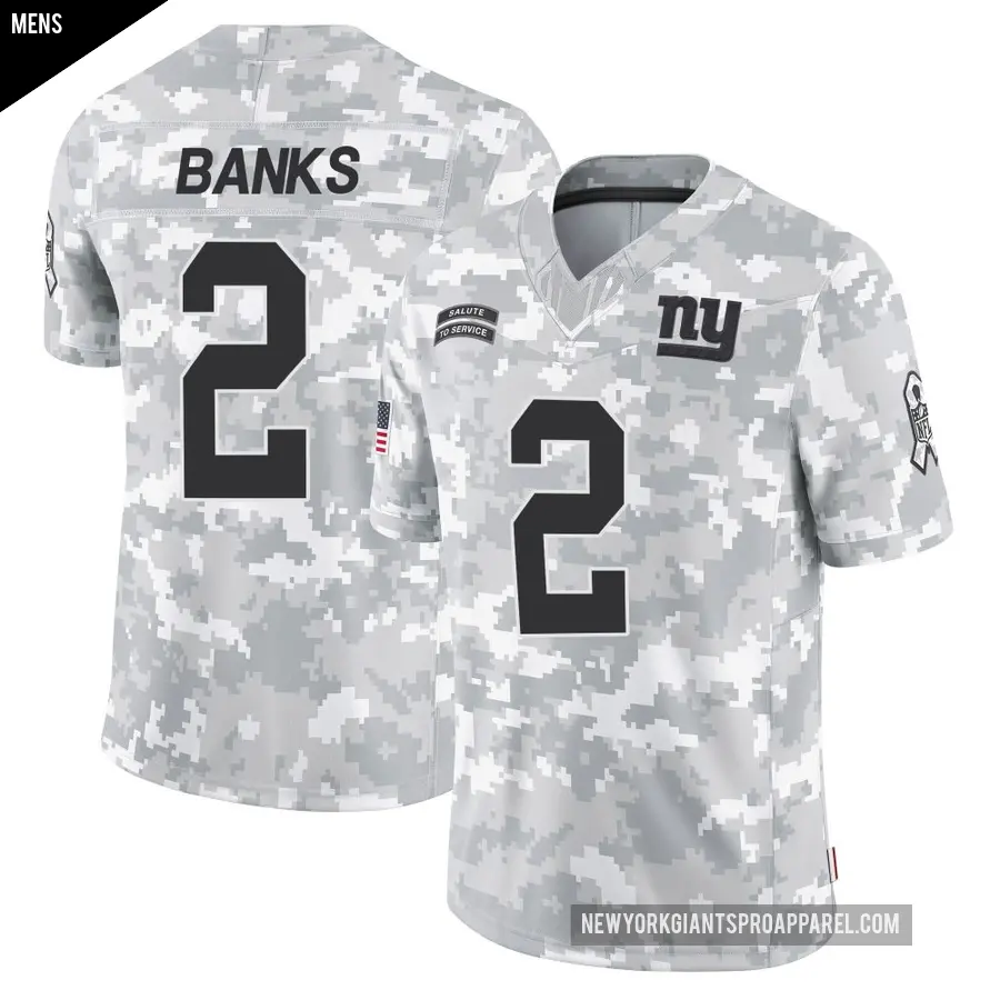 Men's New York Giants ＃2 Deonte Banks Arctic Camo Limited 2024 Salute to Service Jersey