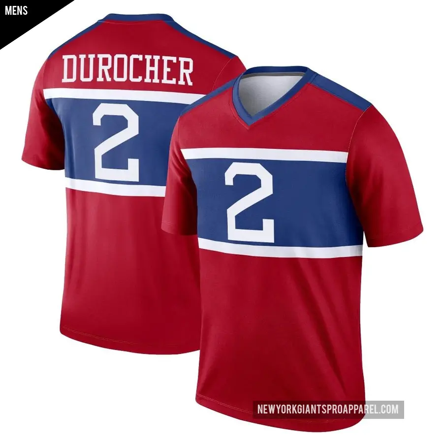 Men's New York Giants ＃2 Leo Durocher Red Legend Century Alternate Jersey