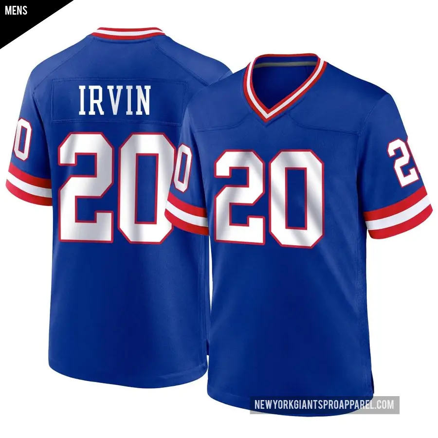 Men's New York Giants ＃20 Monte Irvin Royal Game Classic Jersey