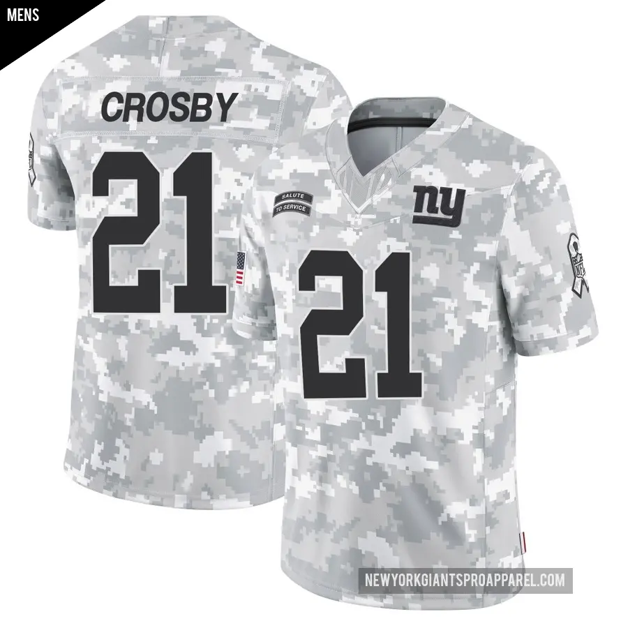 Men's New York Giants ＃21 Mason Crosby Arctic Camo Limited 2024 Salute to Service Jersey