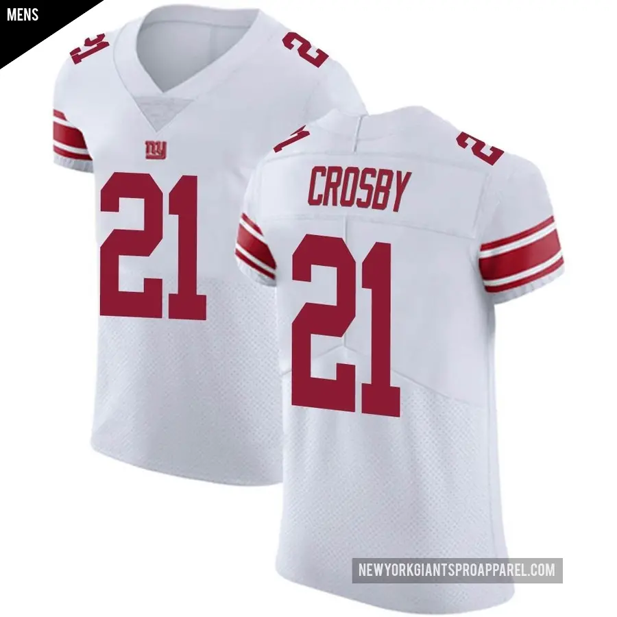 Men's New York Giants ＃21 Mason Crosby White Elite Vapor Untouchable Jersey