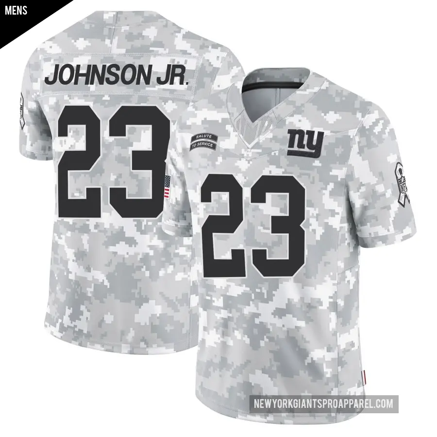 Men's New York Giants ＃23 Anthony Johnson Jr. Arctic Camo Limited 2024 Salute to Service Jersey
