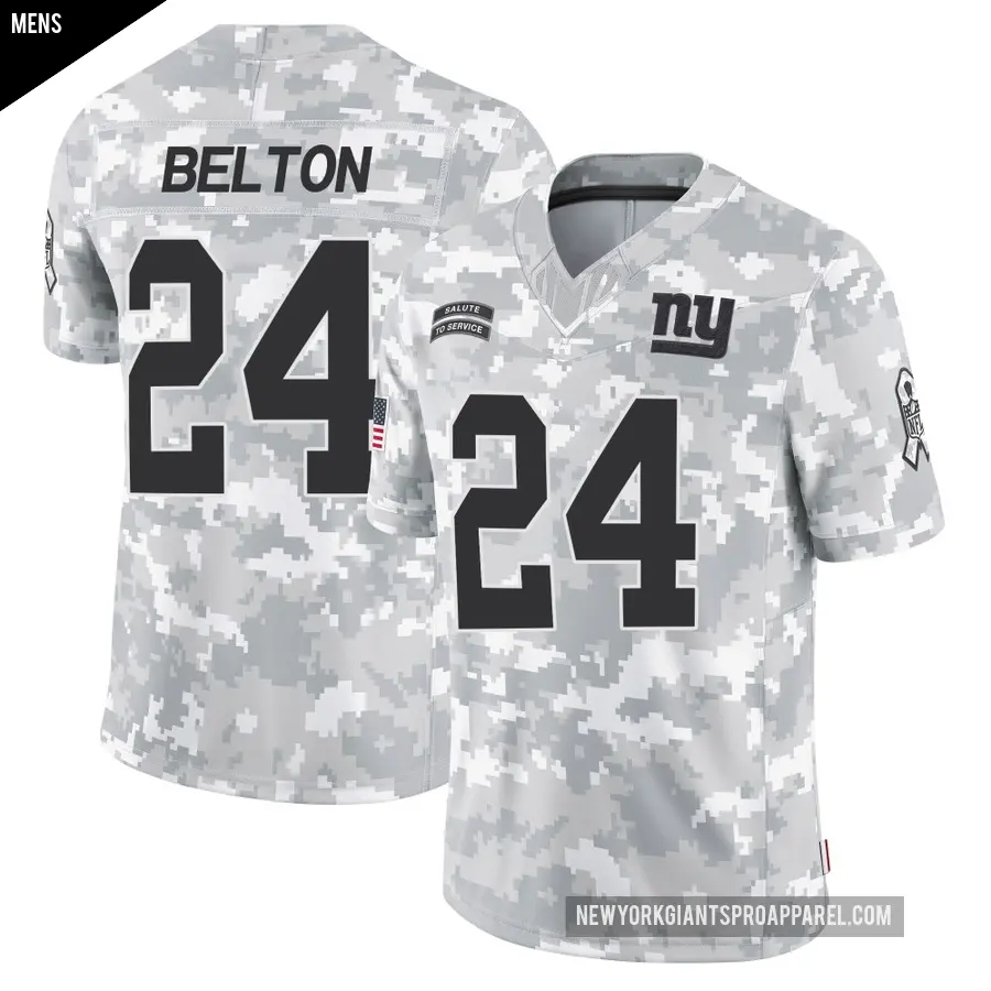 Men's New York Giants ＃24 Dane Belton Arctic Camo Limited 2024 Salute to Service Jersey