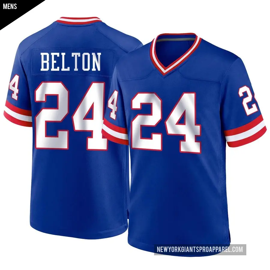 Men's New York Giants ＃24 Dane Belton Royal Game Classic Jersey