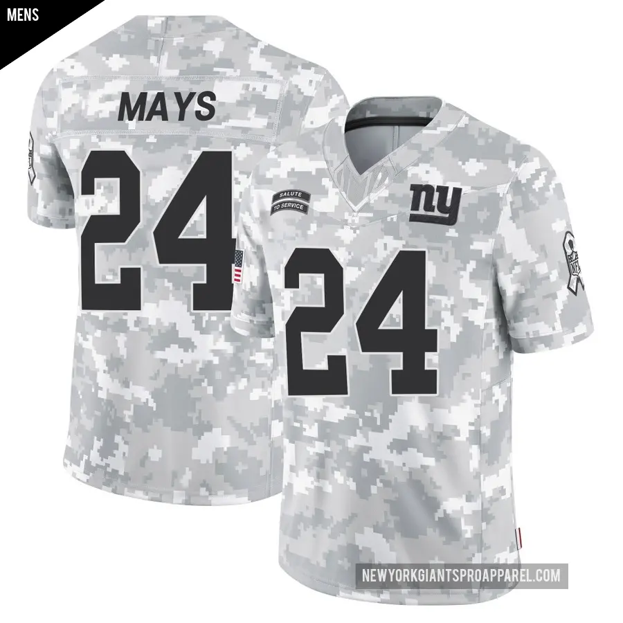 Men's New York Giants ＃24 Willie Mays Arctic Camo Limited 2024 Salute to Service Jersey
