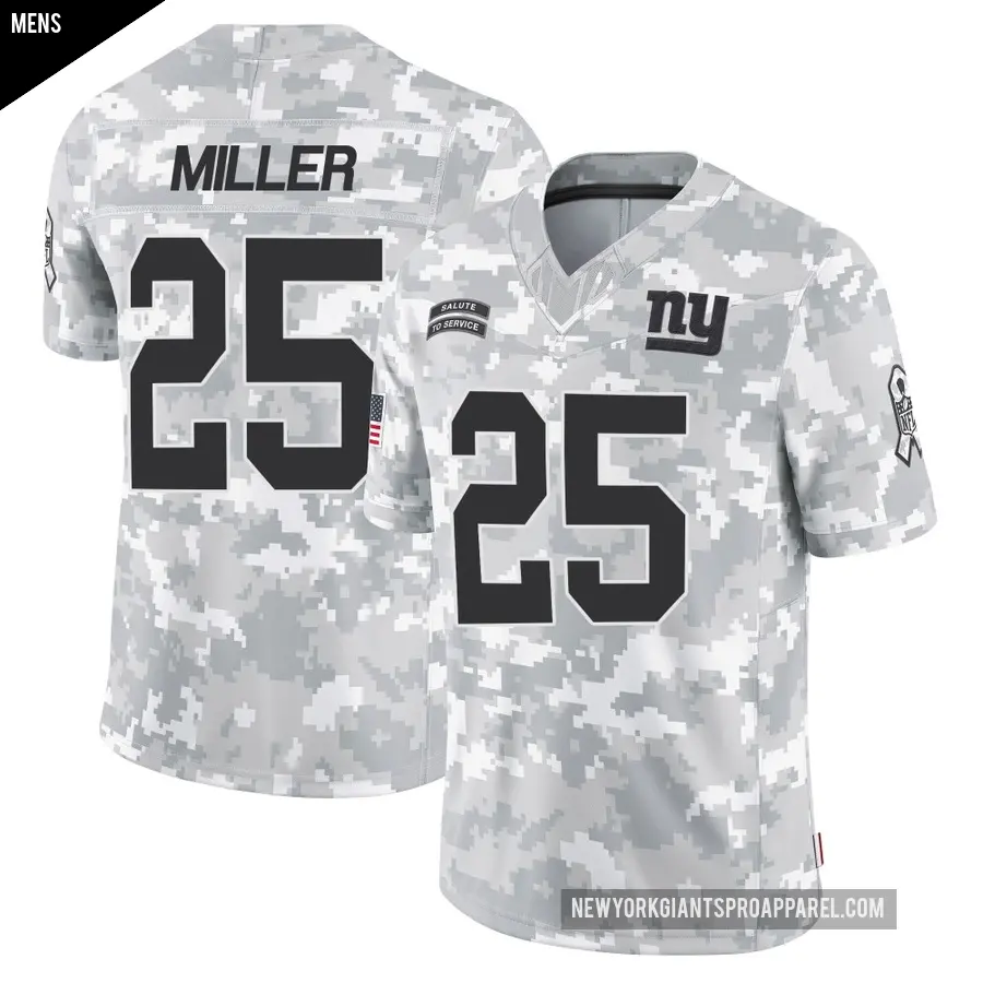 Men's New York Giants ＃25 Dante Miller Arctic Camo Limited 2024 Salute to Service Jersey