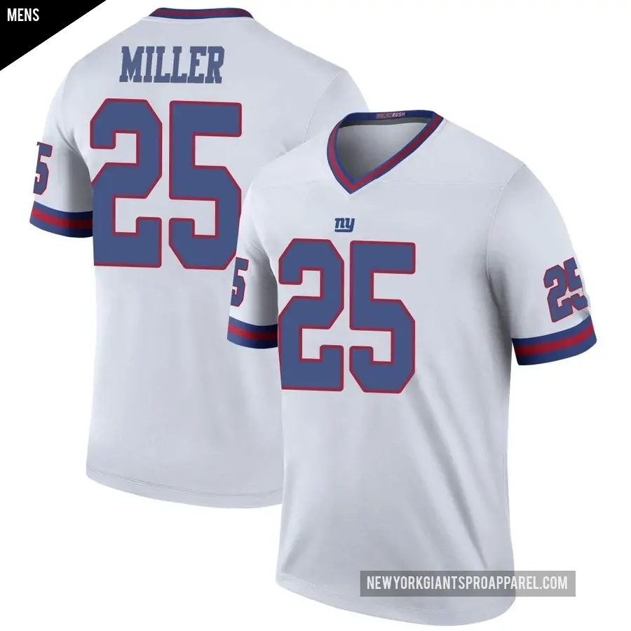 Men's New York Giants ＃25 Dante Miller White Legend Color Rush Jersey