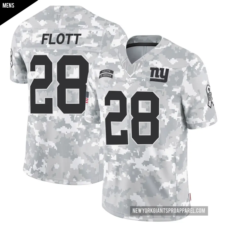 Men's New York Giants ＃28 Cor'Dale Flott Arctic Camo Limited 2024 Salute to Service Jersey