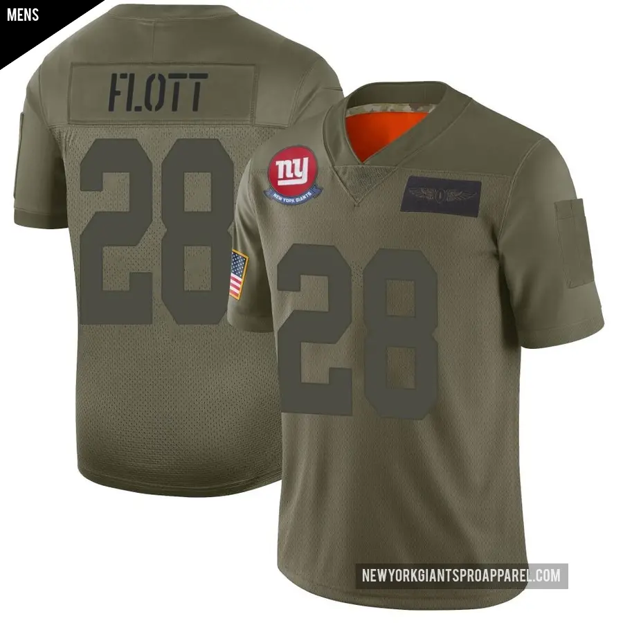 Men's New York Giants ＃28 Cor'Dale Flott Camo Limited 2019 Salute to Service Jersey