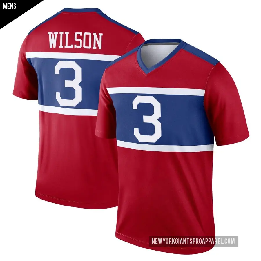 Men's New York Giants ＃3 Russell Wilson Red Legend Century Alternate Jersey