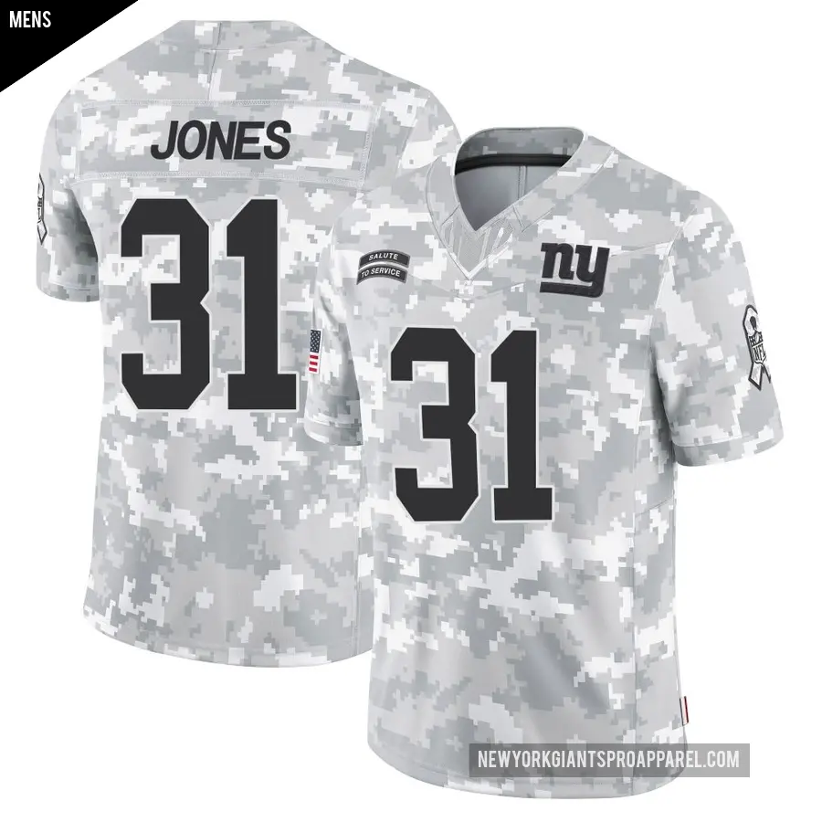 Men's New York Giants ＃31 Nic Jones Arctic Camo Limited 2024 Salute to Service Jersey
