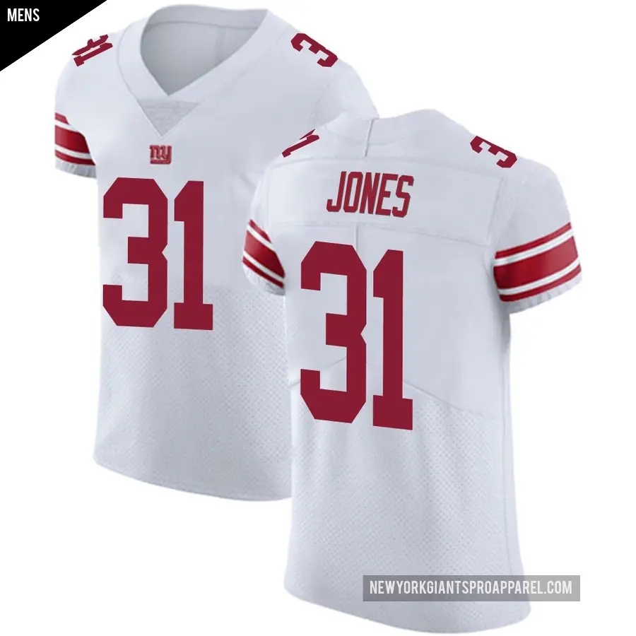 Men's New York Giants ＃31 Nic Jones White Elite Vapor Untouchable Jersey
