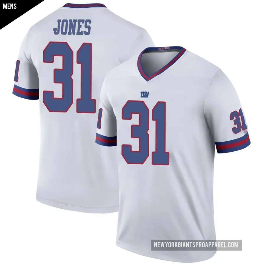Men's New York Giants ＃31 Nic Jones White Legend Color Rush Jersey