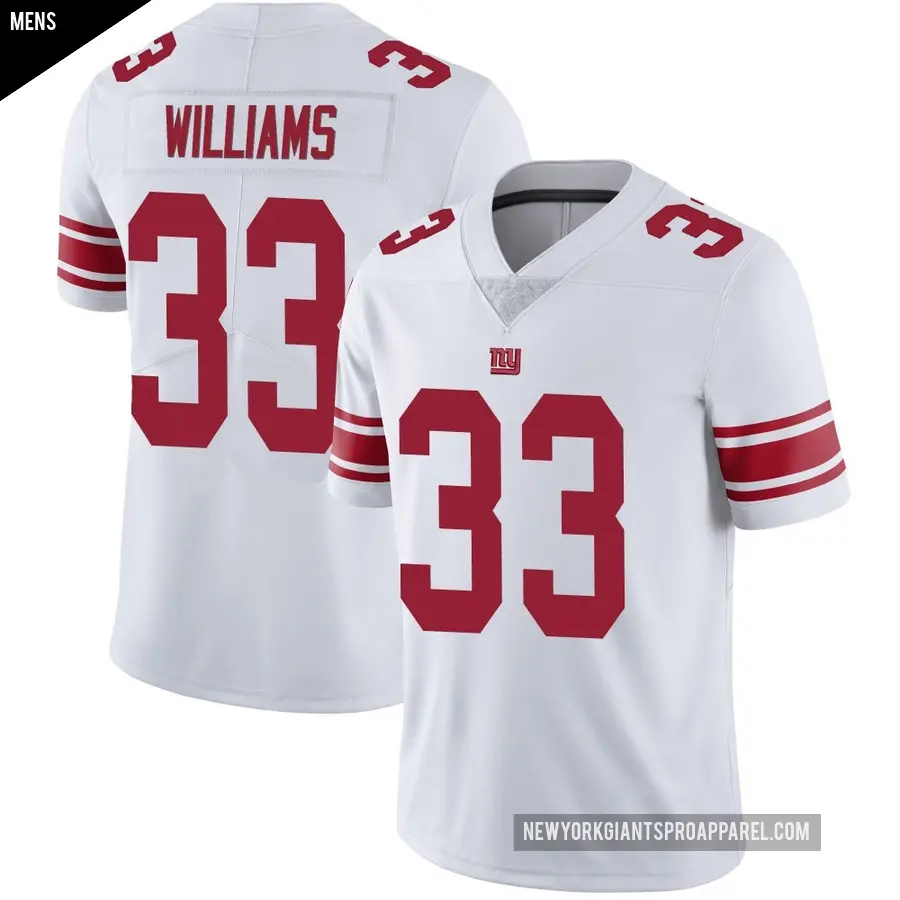 Men's New York Giants ＃33 Dee Williams White Limited Vapor Untouchable Jersey