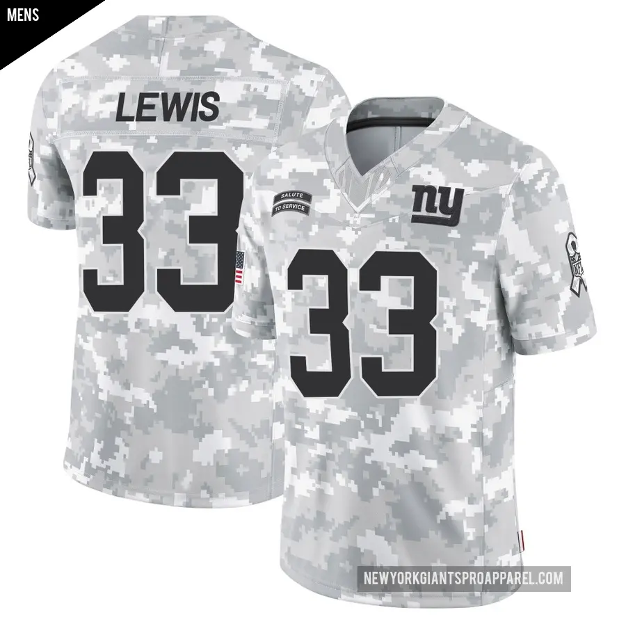 Men's New York Giants ＃33 Dion Lewis Arctic Camo Limited 2024 Salute to Service Jersey