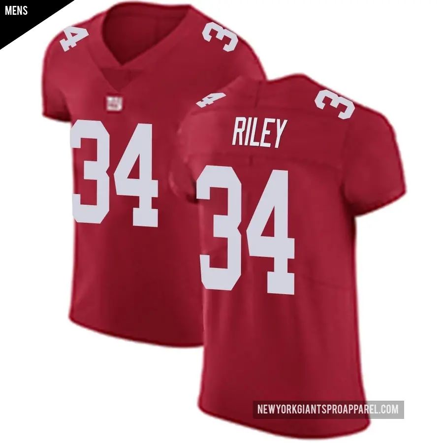 Men's New York Giants ＃34 Elijah Riley Red Elite Alternate Vapor Untouchable Jersey