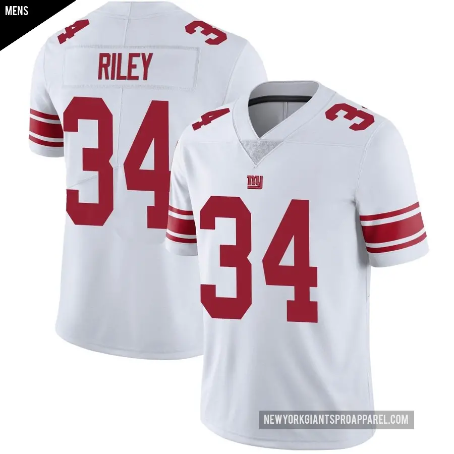 Men's New York Giants ＃34 Elijah Riley White Limited Vapor Untouchable Jersey