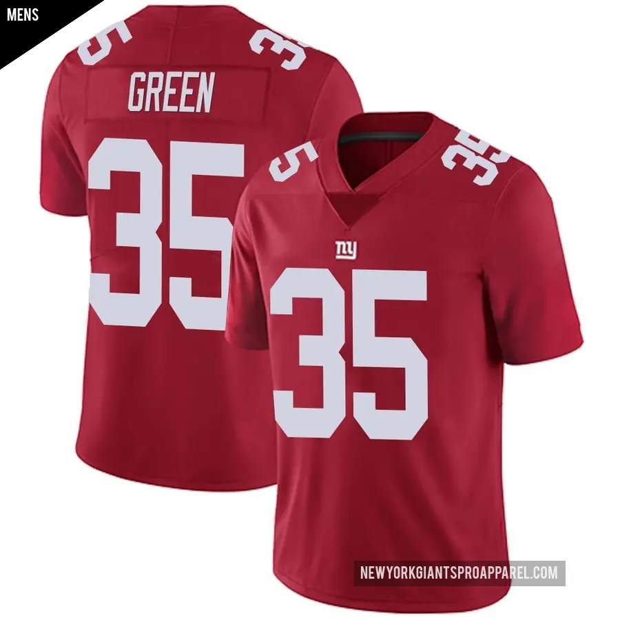 Men's New York Giants ＃35 Art Green Red Limited Alternate Vapor Untouchable Jersey