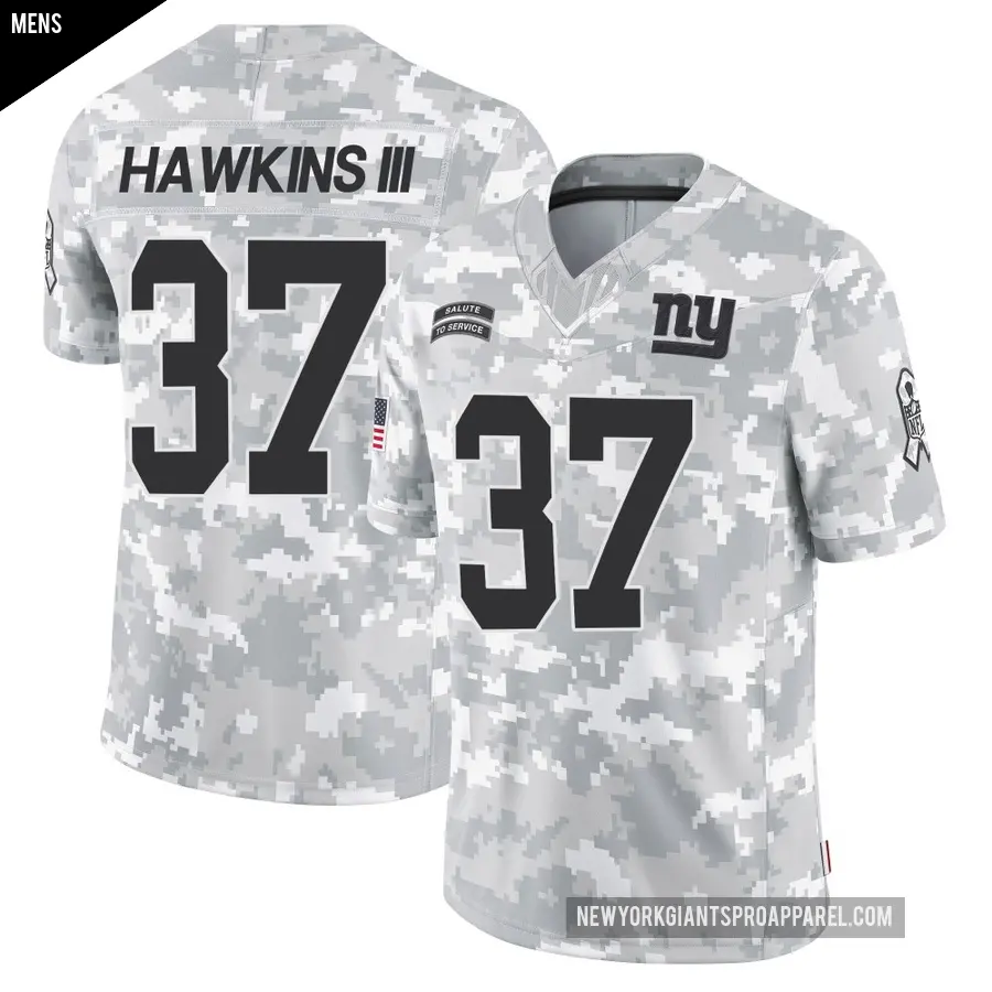 Men's New York Giants ＃37 Tre Hawkins III Arctic Camo Limited 2024 Salute to Service Jersey
