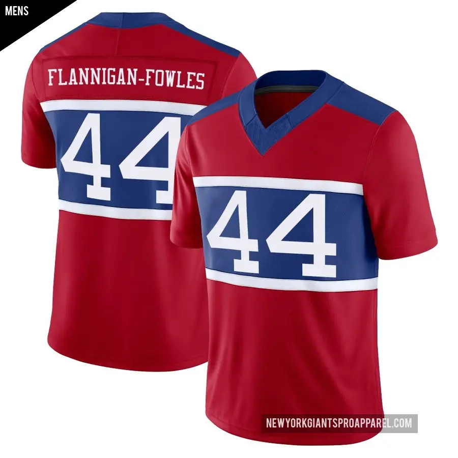 Men's New York Giants ＃44 Demetrius Flannigan-Fowles Red Limited Century Alternate Vapor F.U.S.E. Jersey
