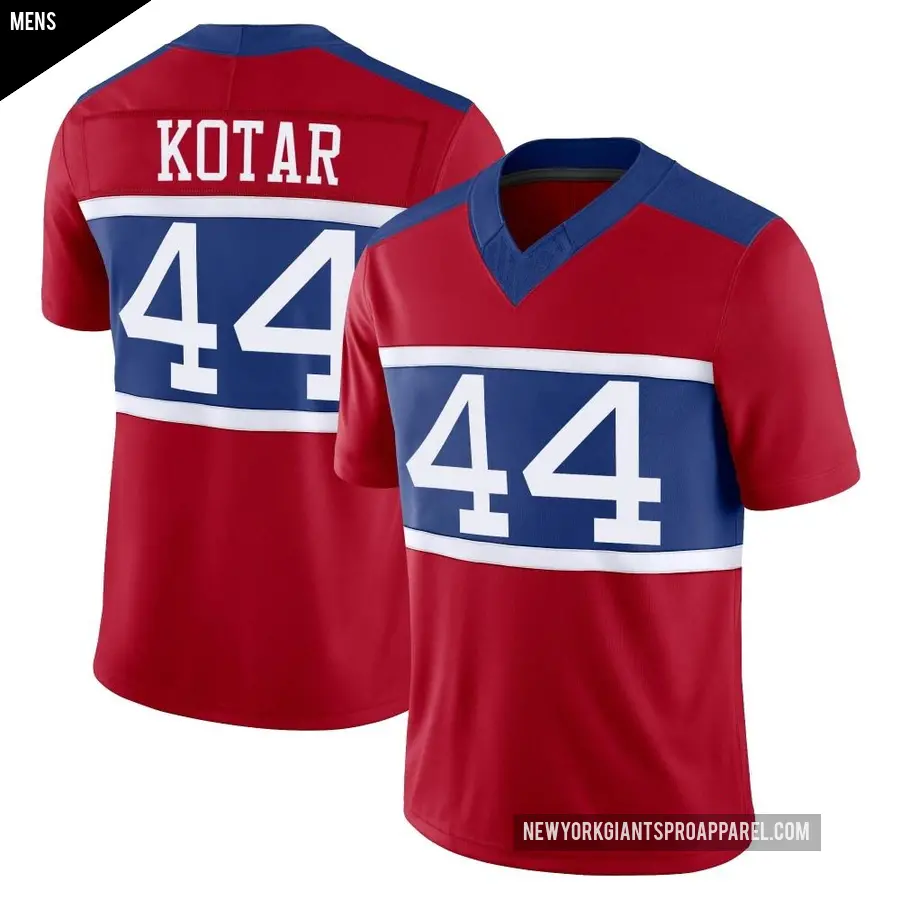 Men's New York Giants ＃44 Doug Kotar Red Limited Century Alternate Vapor F.U.S.E. Jersey