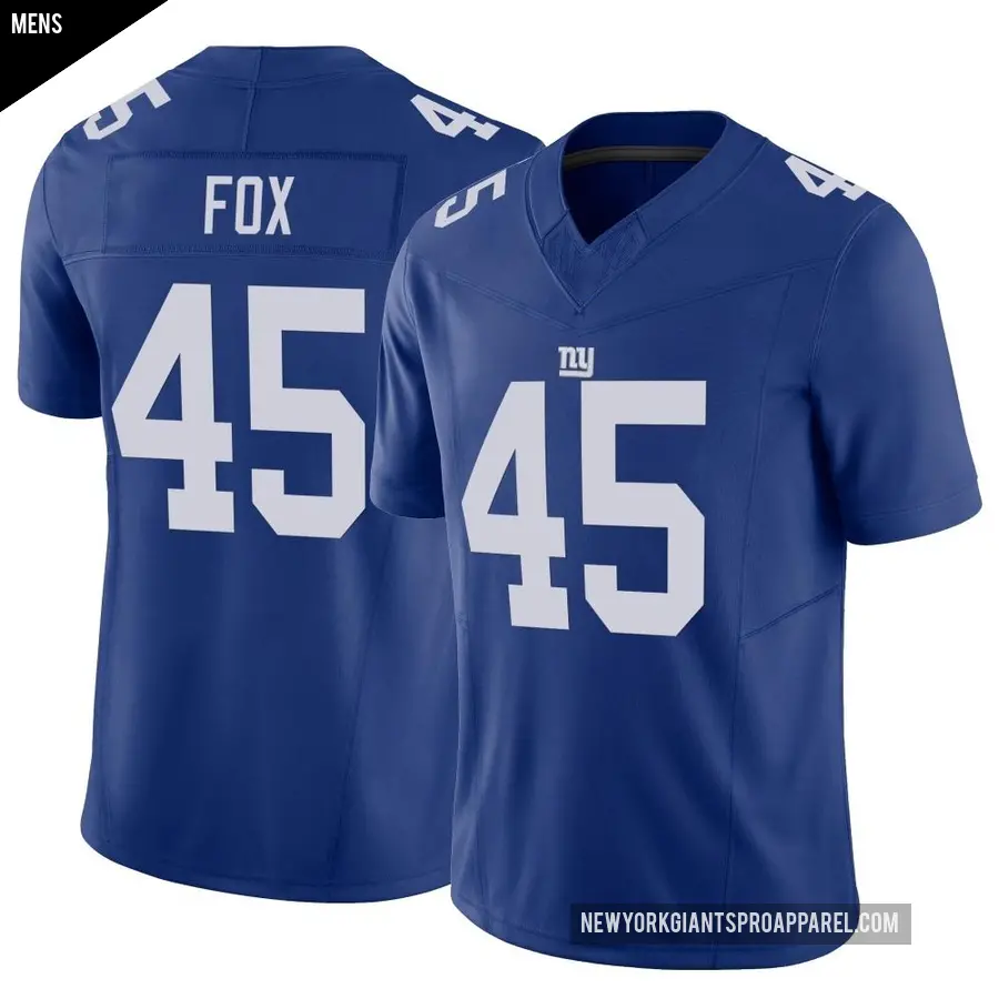 Men's New York Giants ＃45 Tomon Fox Royal Limited Vapor F.U.S.E. Jersey