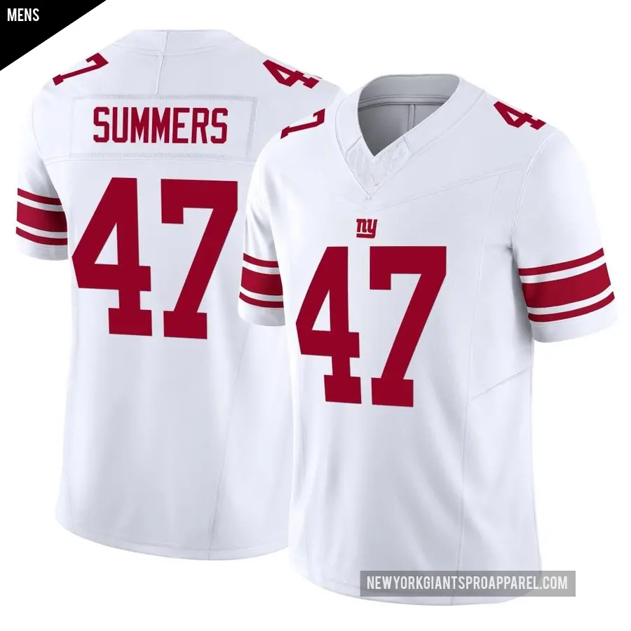 Men's New York Giants ＃47 Ty Summers White Limited Vapor F.U.S.E. Jersey