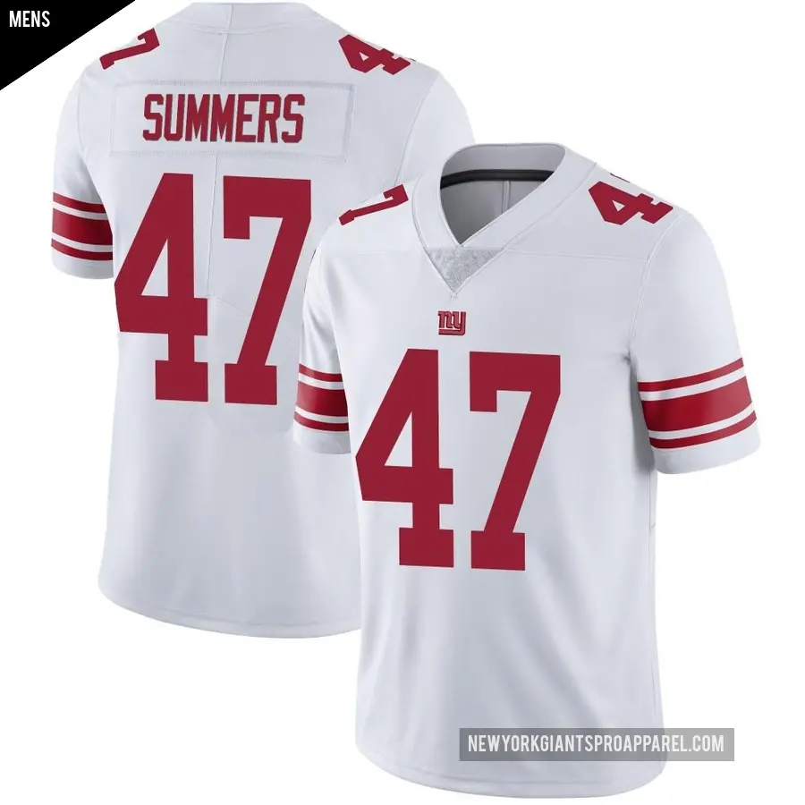 Men's New York Giants ＃47 Ty Summers White Limited Vapor Untouchable Jersey