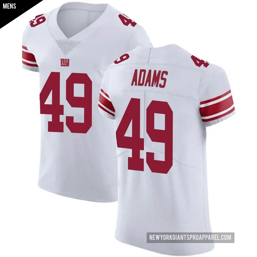 Men's New York Giants ＃49 Matthew Adams White Elite Vapor Untouchable Jersey