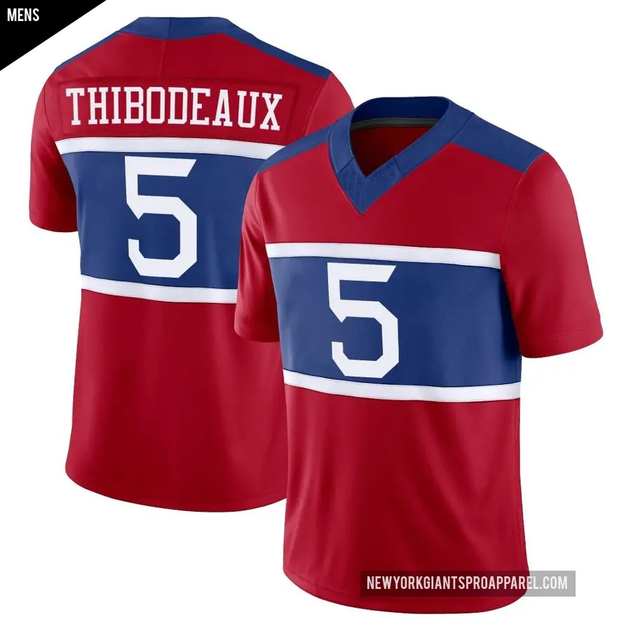 Men's New York Giants ＃5 Kayvon Thibodeaux Red Limited Century Alternate Vapor F.U.S.E. Jersey