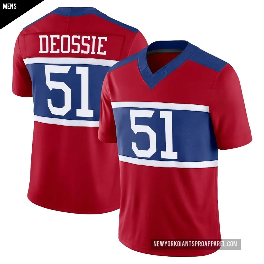 Men's New York Giants ＃51 Zak DeOssie Red Limited Century Alternate Vapor F.U.S.E. Jersey