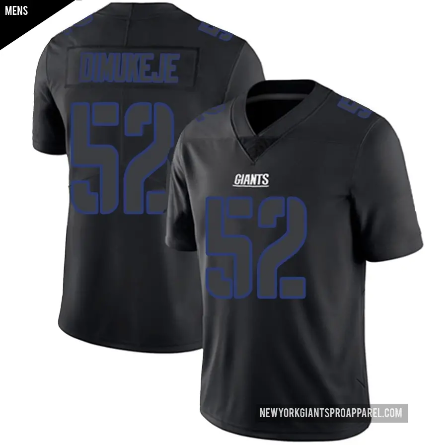 Men's New York Giants ＃52 Victor Dimukeje Black Impact Limited Jersey