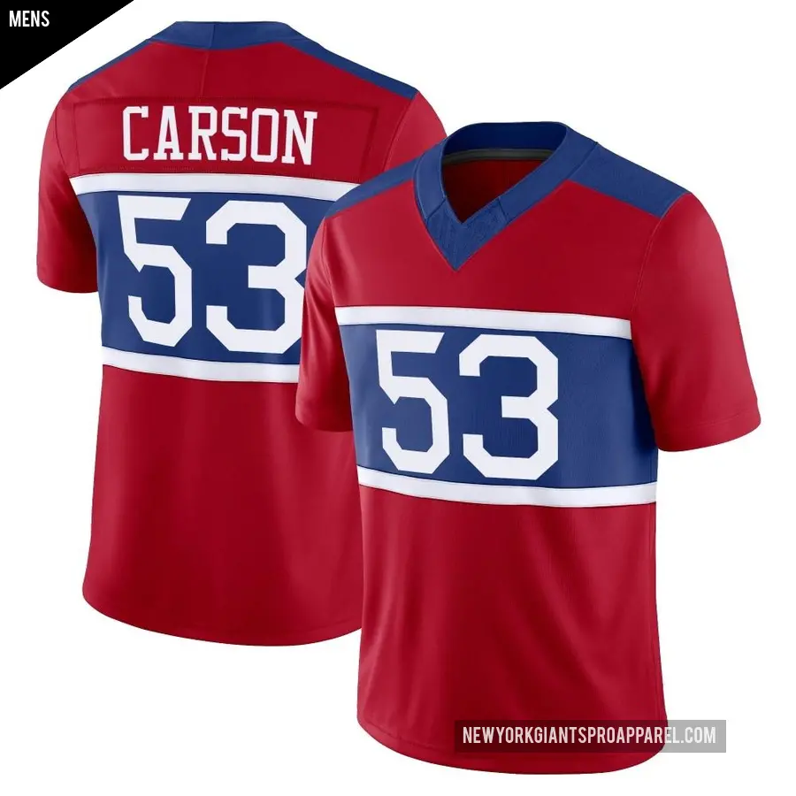 Men's New York Giants ＃53 Harry Carson Red Limited Century Alternate Vapor F.U.S.E. Jersey