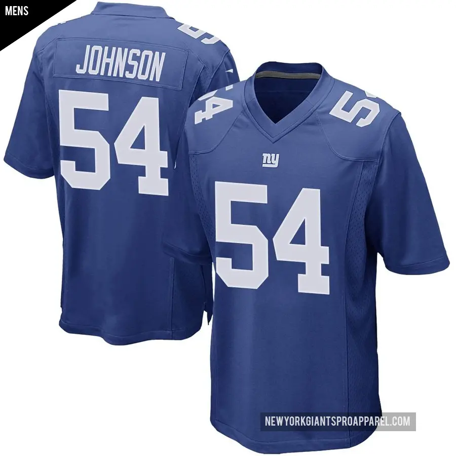 Men's New York Giants ＃54 Dyontae Johnson Royal Game Team Color Jersey