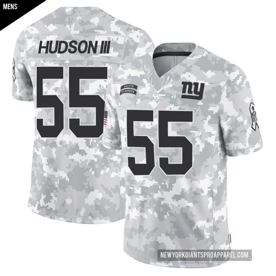 Men's New York Giants ＃55 James Hudson III Arctic Camo Limited 2024 Salute to Service Jersey
