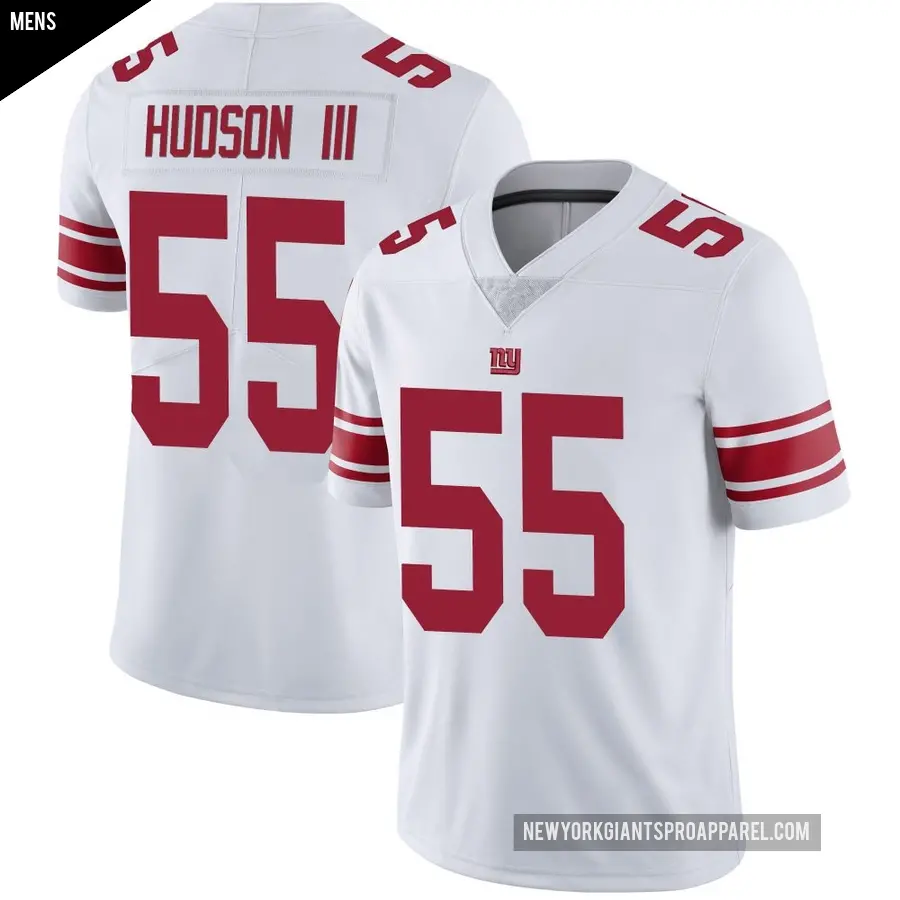 Men's New York Giants ＃55 James Hudson III White Limited Vapor Untouchable Jersey