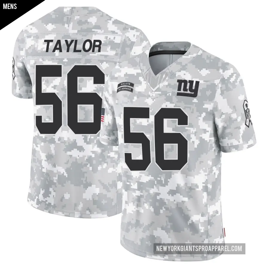 Men's New York Giants ＃56 Lawrence Taylor Arctic Camo Limited 2024 Salute to Service Jersey