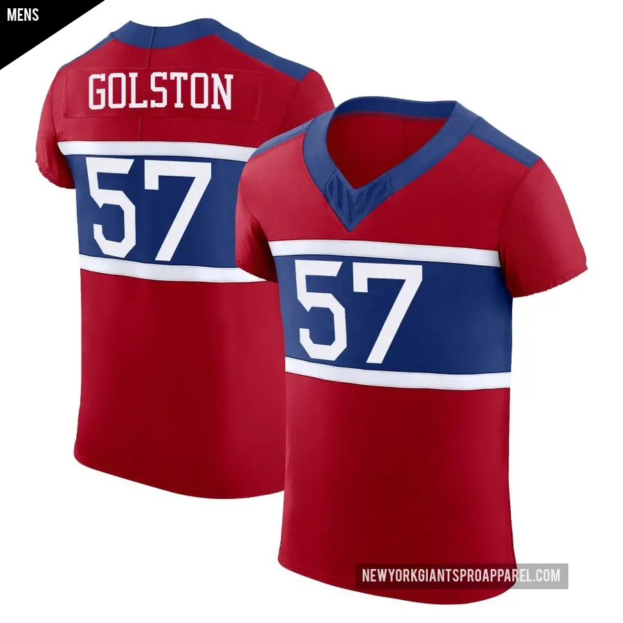 Men's New York Giants ＃57 Chauncey Golston Red Elite Century Alternate Vapor F.U.S.E. Jersey